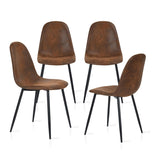 Set of 4 industrial suede dining room chairs - CHARLTON SUEDE BROWN DT LMKZ