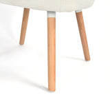 Fauteuil scandinave avec accoudoirs en tissu mouton boulette beige à surpiqûres - FUNKEL