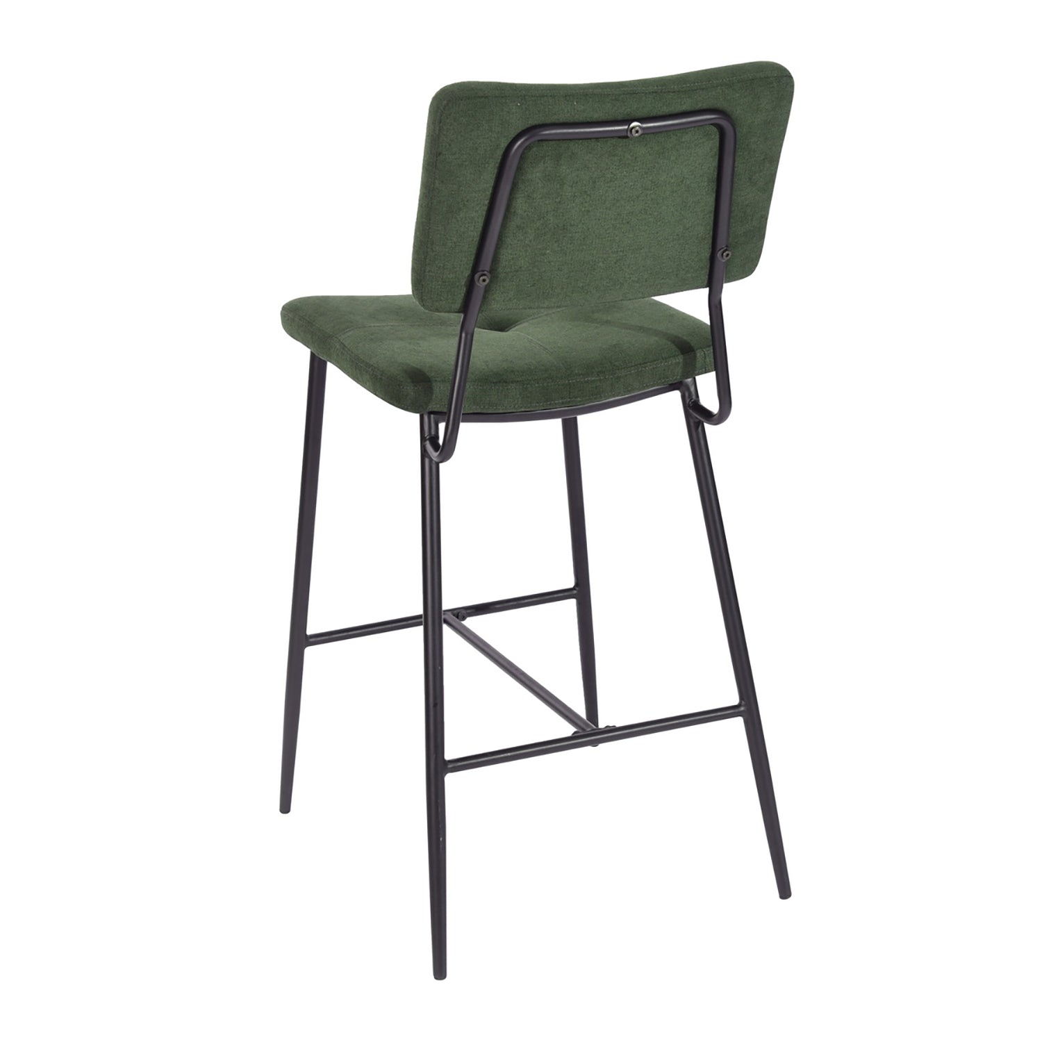 Lot de 4 tabourets de bar rétro en tissu vert, chaises hautes confortables industriel moderne - INDEPENDENCE BAR BOUTON 4PCS