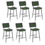 Set of 6 industrial bar stools with green fabric back - INDEPENDENCE BAR