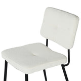 Lot de 2 chaises de salle à manger en tissu bouclette imitation peau de mouton, design moderne et confortable, pieds en métal noir - KAROMI CREAM