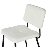 Lot de 4 chaises de salle à manger en tissu bouclette imitation peau de mouton, design moderne et confortable, pieds en métal noir - KAROMI CREAM 4PCS