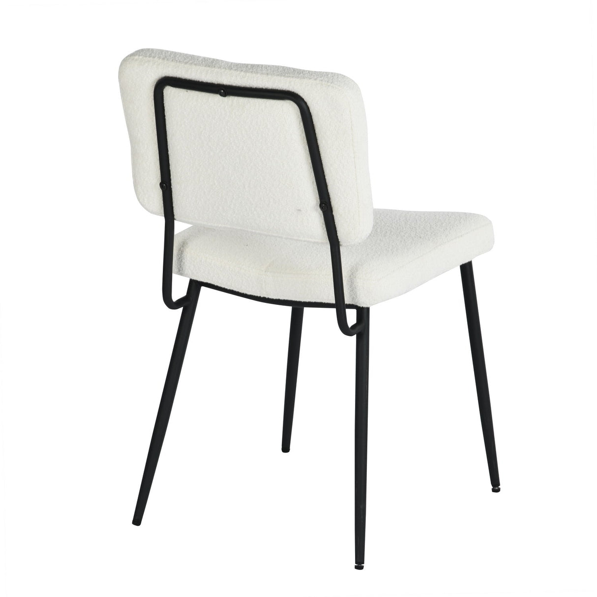 Set di 4 sedie per sala da pranzo in tessuto spugna similpelle di pecora, design moderno e confortevole, gambe in metallo nero - KAROMI CREAM 4PCS