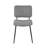 Lot de 2 chaises industrielles de salle à manger avec dossier assise rembourrée en tissu bouclette gris - KAROMI LIGHT GREY BOUCLE