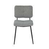 Lot de 4 chaises industrielles de salle à manger avec dossier assise rembourrée en tissu bouclette gris - KAROMI LIGHT GREY BOUCLE 4PCS