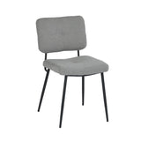 Lot de 4 chaises industrielles de salle à manger avec dossier assise rembourrée en tissu bouclette gris - KAROMI LIGHT GREY BOUCLE 4PCS