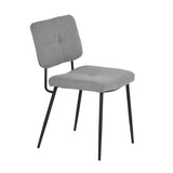 Lot de 2 chaises industrielles de salle à manger avec dossier assise rembourrée en tissu bouclette gris - KAROMI LIGHT GREY BOUCLE