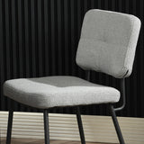 Lot de 2 chaises industrielles de salle à manger avec dossier assise rembourrée en tissu bouclette gris - KAROMI LIGHT GREY BOUCLE