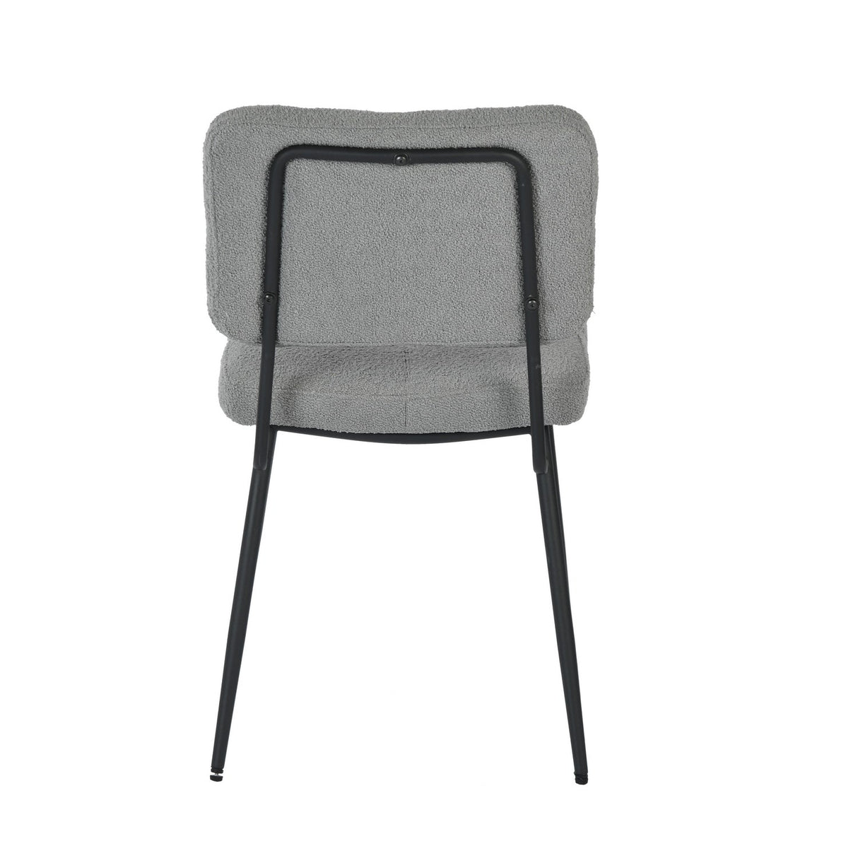 Lot de 4 chaises industrielles de salle à manger avec dossier assise rembourrée en tissu bouclette gris - KAROMI LIGHT GREY BOUCLE 4PCS