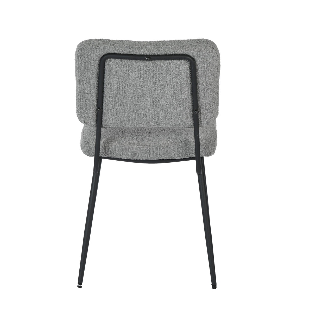 Lot de 2 chaises industrielles de salle à manger avec dossier assise rembourrée en tissu bouclette gris - KAROMI LIGHT GREY BOUCLE