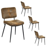 Set of 4 industrial suede dining room chairs - KAROMI