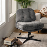 Swivel and adjustable lounge chair in gray corduroy - ALINTONEX