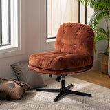 Swivel and adjustable lounge chair in brick corduroy - ALINTONEX