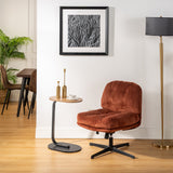 Swivel and adjustable lounge chair in brick corduroy - ALINTONEX