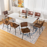 Set of 4 industrial suede dining room chairs - POMONA