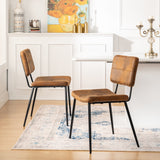 Set of 4 industrial suede dining room chairs - POMONA