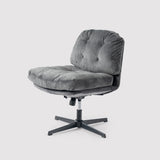 Swivel and adjustable lounge chair in gray corduroy - ALINTONEX