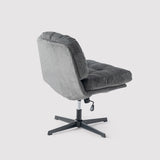 Swivel and adjustable lounge chair in gray corduroy - ALINTONEX