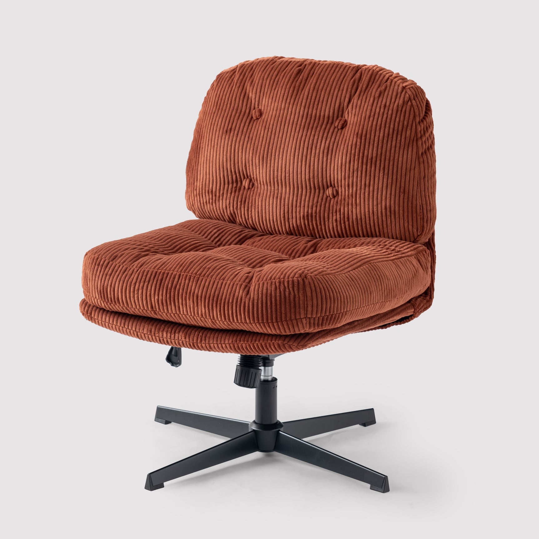 Swivel and adjustable lounge chair in brick corduroy - ALINTONEX