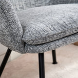 Fauteuil de détente Contemporain en tissu gris foncé, structure robuste en métal noir - DIXIER FABRIC DARK GREY