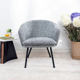 Sillón relax contemporáneo en tejido gris oscuro, robusta estructura de metal negro - DIXIER FABRIC DARK GREY