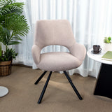 Set di 2 sedie per sala da pranzo moderne in tessuto marrone, gambe in metallo nero - BETH FABRIC LIGHT BROWN