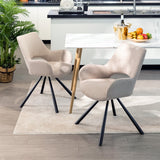 Set of 2 Scandinavian dining chairs with beige fabric armrests - Beth