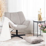 Swivel adjustable leisure armchair with gray corduroy armrests - DUROTHIL