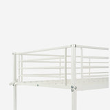 Lit superposé 2 places et 2 étages en métal blanc avec échelle 90x190cm (matelas non inclus) - TWIN