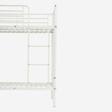 2-seater, 2-story bunk bed in white metal with ladder 90x190cm (mattress not included) - TWIN