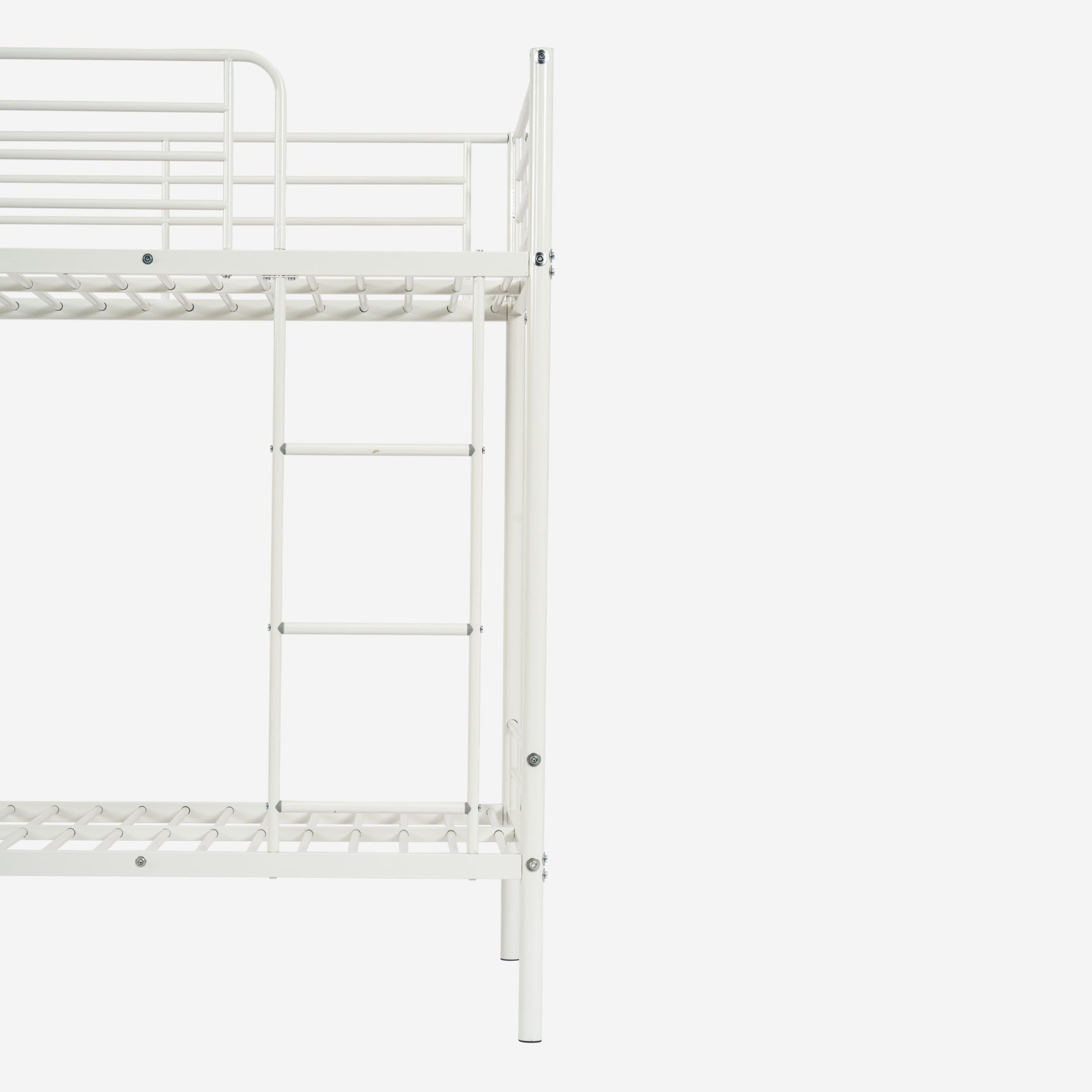 2-seater, 2-story bunk bed in white metal with ladder 90x190cm (mattress not included) - TWIN