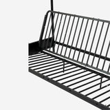 90x190cm bunk bed with convertible sofa bench and black metal slatted base (mattress not included) - LIBERTY