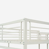 Lit mezzanine 2 places en métal blanc avec bureau intégré, couchage de 140x190cm (matelas non inclus) - LIONEL