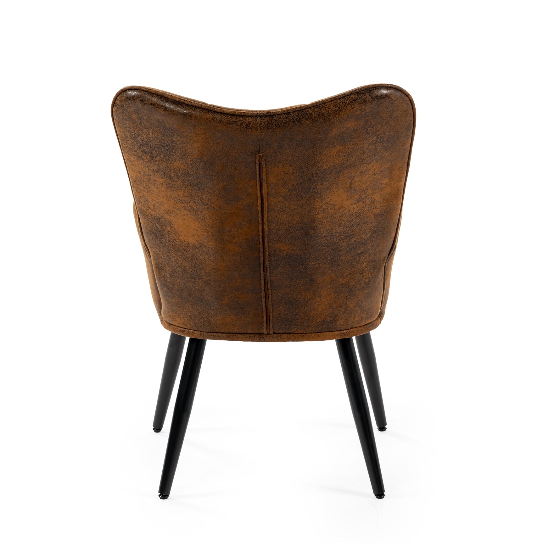 Scandinavian armchair with stitched suede armrests - KANAS