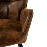 Scandinavian armchair with stitched suede armrests - KANAS