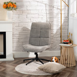 Sillón de ocio ajustable en tejido de chenilla gris, giratorio 360° - CHARLOTTE