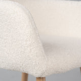 Set of 4 Scandinavian dining room armchairs with beige sheepskin fabric armrests - CROMWELL