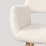 Set of 4 Scandinavian dining room armchairs with beige sheepskin fabric armrests - CROMWELL