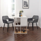 Juego de 4 sillones de comedor escandinavos con reposabrazos de pana gris - CROMWELL CORDUROY