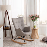 Comfortable rocking chair in gray fabric with armrests and padded back - EPPING GRAY