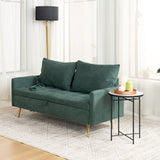 2-seater sofa in green fabric Scandinavian style - AHBARM