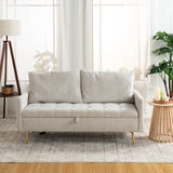 2-seater sofa in beige fabric Scandinavian style - AHBARM