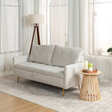 2-seater sofa in beige fabric Scandinavian style - AHBARM