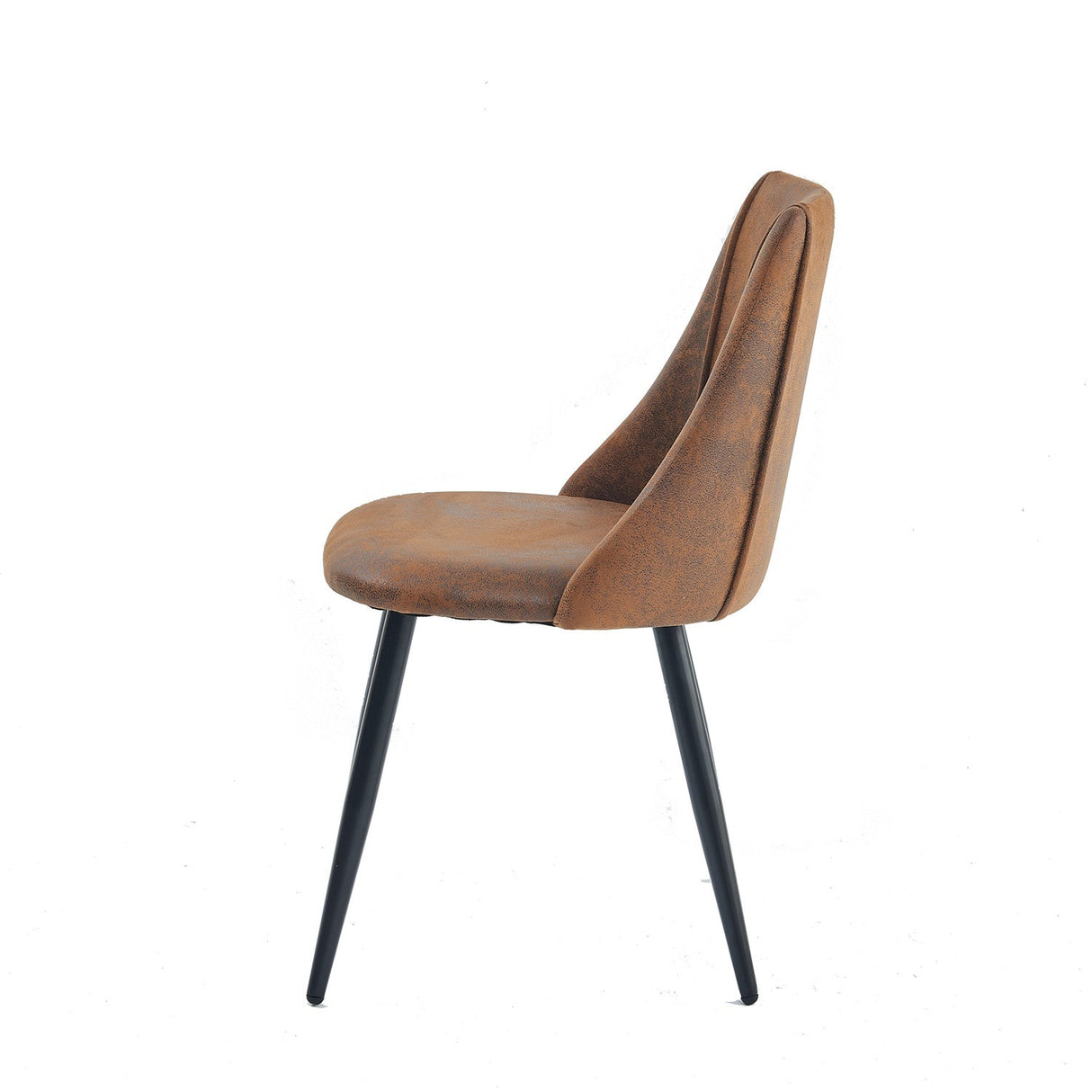 Lot de 4 chaises de salle à manger rétro, style industriel, en tissu suédine, pieds en métal noir - SMEG SUEDE BROWN 4PCS