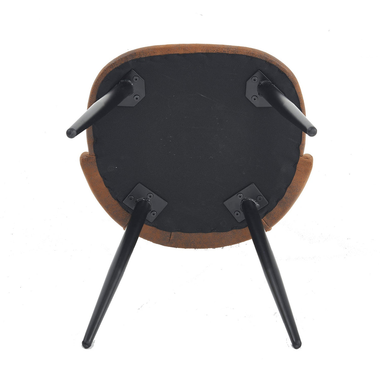 Set di 6 sedie per sala da pranzo retrò, stile industriale, in tessuto scamosciato, gambe in metallo nero - SMEG SUEDE MARRONE 6 PZ