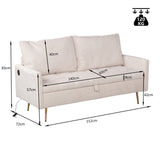 2-seater sofa in beige fabric Scandinavian style - AHBARM