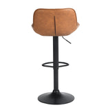 Set aus 2 Retro-Vintage-Industrie-Barhockern mit gepolstertem Wildledersitz – DONCIC BAR CHAIR SUEDE BG