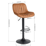 Set aus 2 Retro-Vintage-Industrie-Barhockern mit gepolstertem Wildledersitz – DONCIC BAR CHAIR SUEDE BG