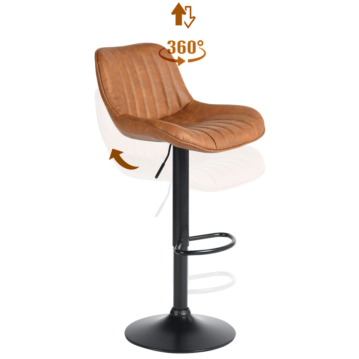 Juego de 2 taburetes de bar industriales retro vintage con asiento acolchado de ante - DONCIC BAR CHAIR SUEDE BG