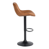 Set aus 2 Retro-Vintage-Industrie-Barhockern mit gepolstertem Wildledersitz – DONCIC BAR CHAIR SUEDE BG